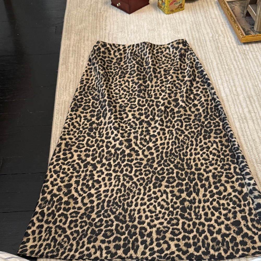 Blue Rain Leopard Print Skirt